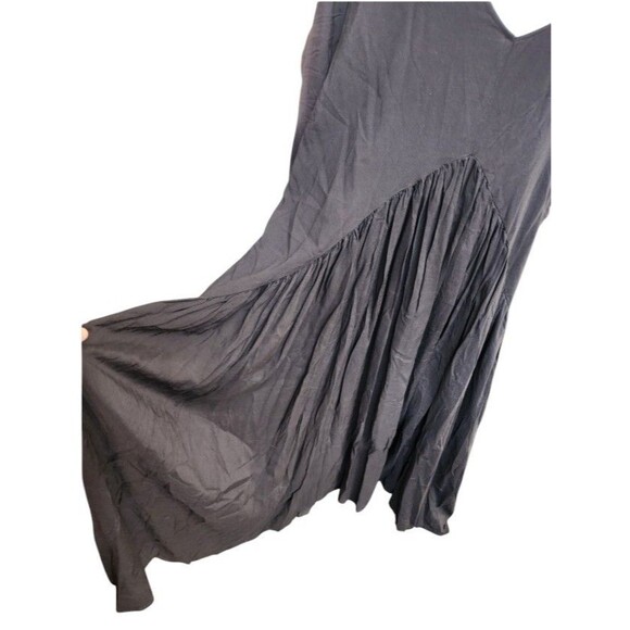 AVENUE Black Viscose Maxi Dress Size 22/24 NWT Full Flowy Ruched - Picture 2 of 11